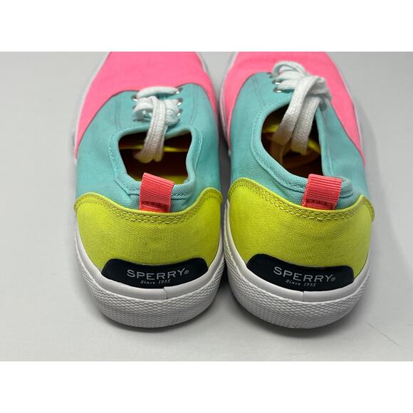 Sperry Women's Canvas Pink, Blue, Lime Green Sneakers size 4M SCK163953 - Picture 5 of 8